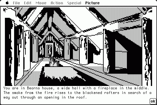 The Hobbit (Macintosh) screenshot: Beorn's house