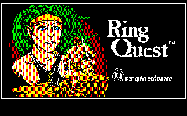 Ring Quest (PC-88) screenshot: Title screen