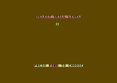 Graham Gooch's Test Cricket (Commodore 64) screenshot: Skill level.