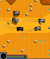 BigFoot Challenge (J2ME) screenshot: In pursuit. Avoid the stones.