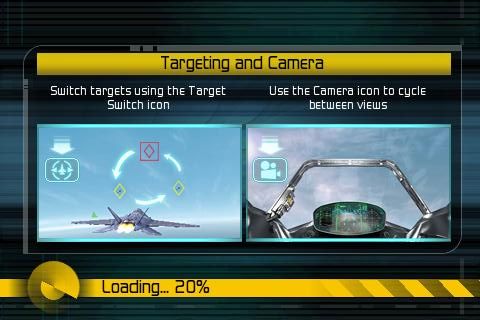 Tom Clancy's H.A.W.X (iPhone) screenshot: Loading level - includes tips