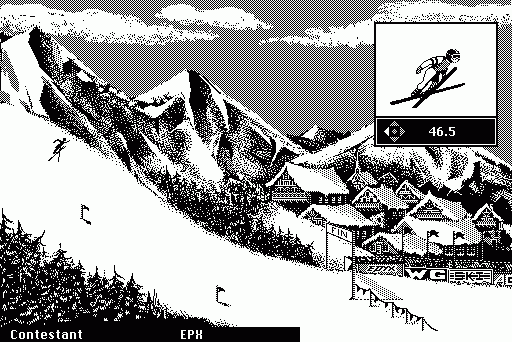 Winter Games (Macintosh) screenshot: Ski jump