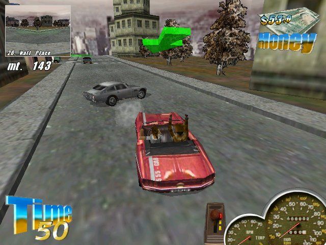 Super Taxi Driver (Windows) screenshot: This guy seems to enjoy car crashes.