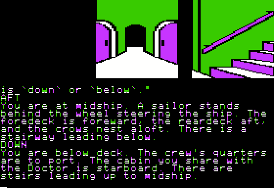 Treasure Island (Apple II) screenshot: Below deck.