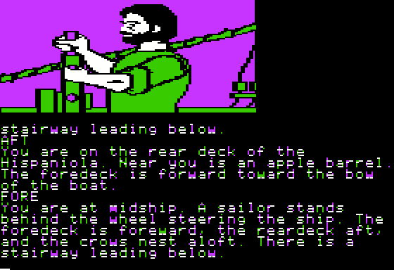 Treasure Island (Apple II) screenshot: Ship.