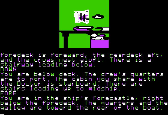 Treasure Island (Apple II) screenshot: Forecastle.
