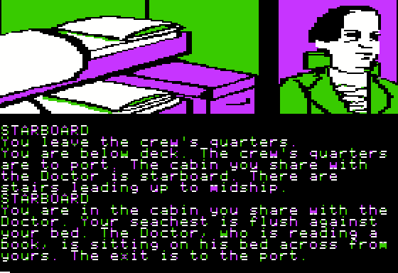 Treasure Island (Apple II) screenshot: Your room.