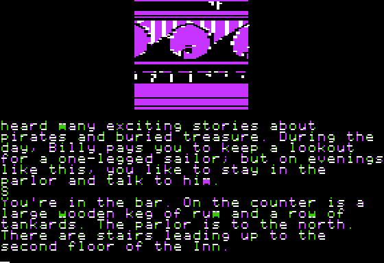 Treasure Island (Apple II) screenshot: Kegs.