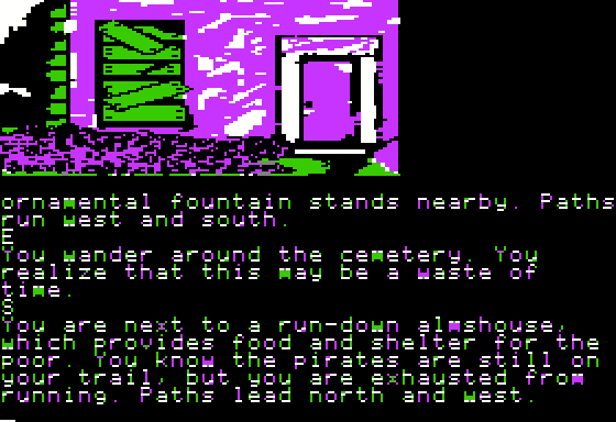 Treasure Island (Apple II) screenshot: Old shack.