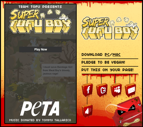 Super Tofu Boy (Windows) screenshot: Main menu