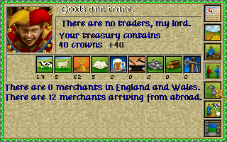 Lords of the Realm (DOS) screenshot: Check Your Economy