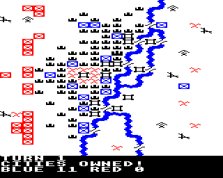 Confrontation (BBC Micro) screenshot: Stalingrad scenario - Start of the game