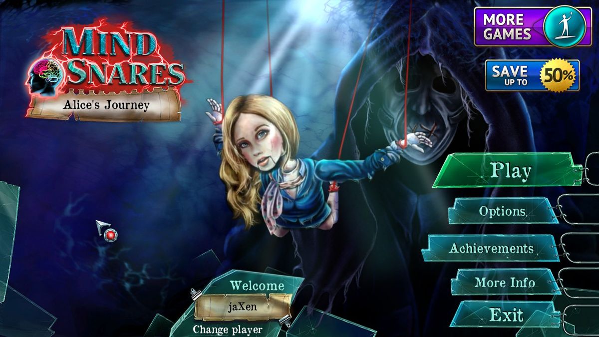 Mind Snares: Alice's Journey (Windows) screenshot: Title Screen / Main Menu