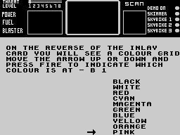 Sky Runner (ZX Spectrum) screenshot: Copy protection