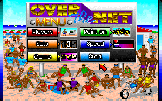 Over the Net! (DOS) screenshot: Options select (game type, number of players)