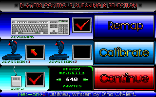 Over the Net! (DOS) screenshot: Player controls