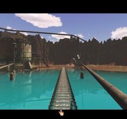Riven: The Sequel to Myst (PlayStation) screenshot: View from the middle of the lake