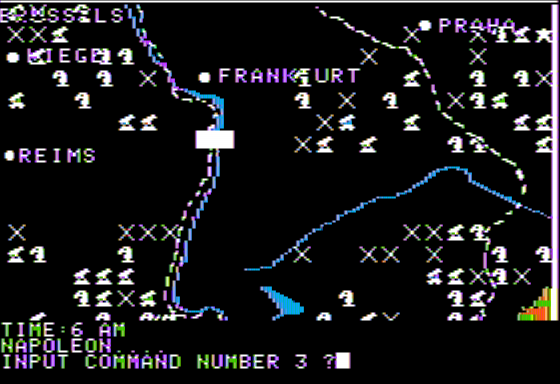 Waterloo II (Apple II) screenshot: Entering Commands