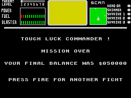 Sky Runner (ZX Spectrum) screenshot: Got destroyed