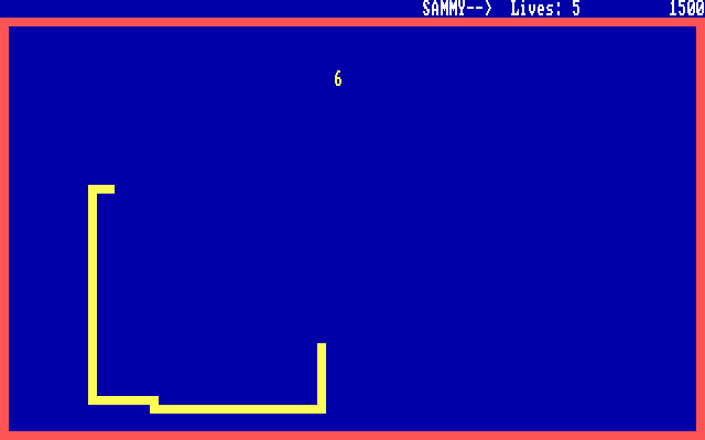 MS-DOS 5 (included games) (DOS) screenshot: Nibbles: The first level has a lot of open space to wander around in