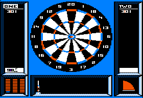 Superstar Indoor Sports (Apple II) screenshot: Aiming