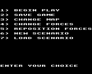 Confrontation (BBC Micro) screenshot: Main Menu
