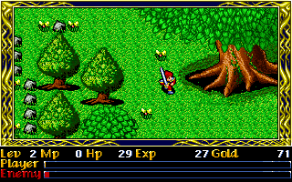 Ys II Special (DOS) screenshot: Found a big tree