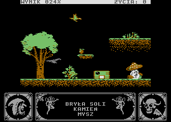 Magia Kryształu (Atari 8-bit) screenshot: The angry woods.