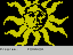 Pimania (ZX Spectrum) screenshot: While the game loads this symbol is displayed. It flashes from yellow/black to black/yellow very fast