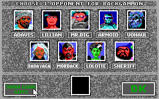 Hoyle: Official Book of Games - Volume 3 (DOS) screenshot: The bad guys. (16 Color EGA Version)