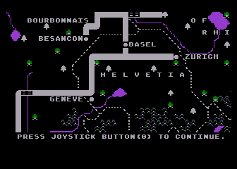 Waterloo II (Atari 8-bit) screenshot: Map View