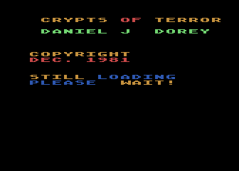 Crypts of Terror (Atari 8-bit) screenshot: Loading screen