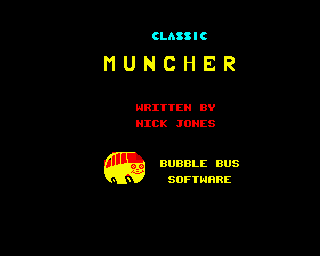 Classic Muncher (ZX Spectrum) screenshot: Title screen