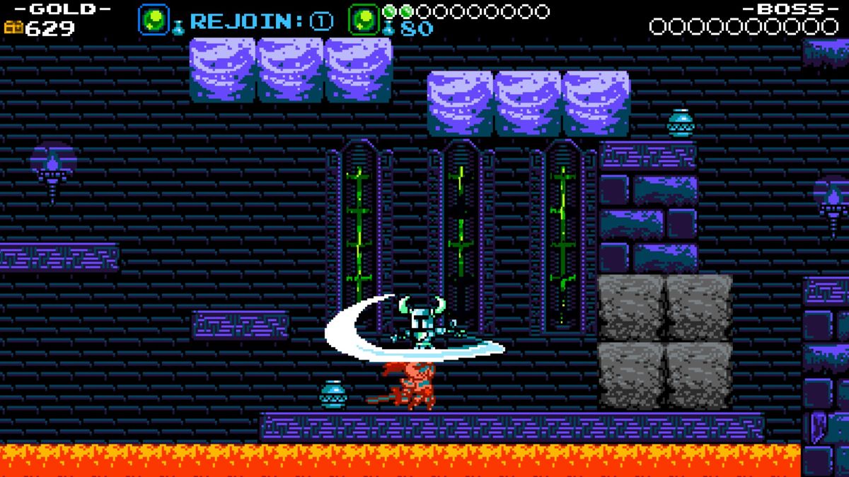 Shovel Knight (Windows) screenshot: Someone needs a new haircut... Better call on a friend to take care of it.