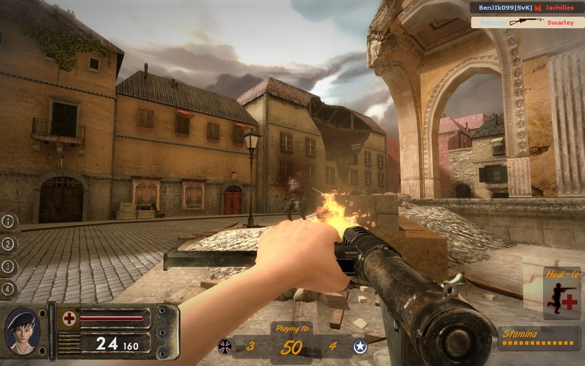 Dino D-Day (Windows) screenshot: Shooting someone in the face