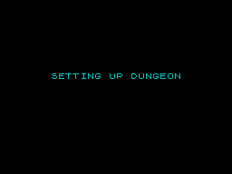 Volcanic Dungeon (ZX Spectrum) screenshot: Setting up the dungeon. This takes quite a while too.