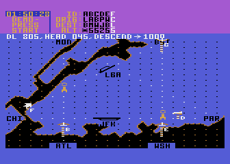 Kennedy Approach (Atari 8-bit) screenshot: You're ordering them where to go.