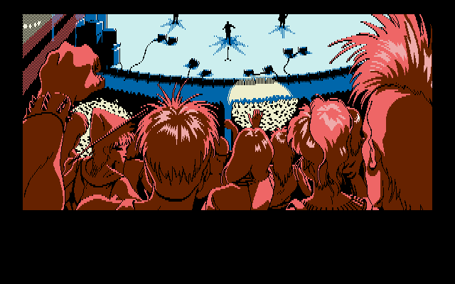 Misty Blue (PC-98) screenshot: The crowd goes crazy...