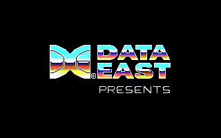 Super Hang-On (DOS) screenshot: Data East logo (EGA)