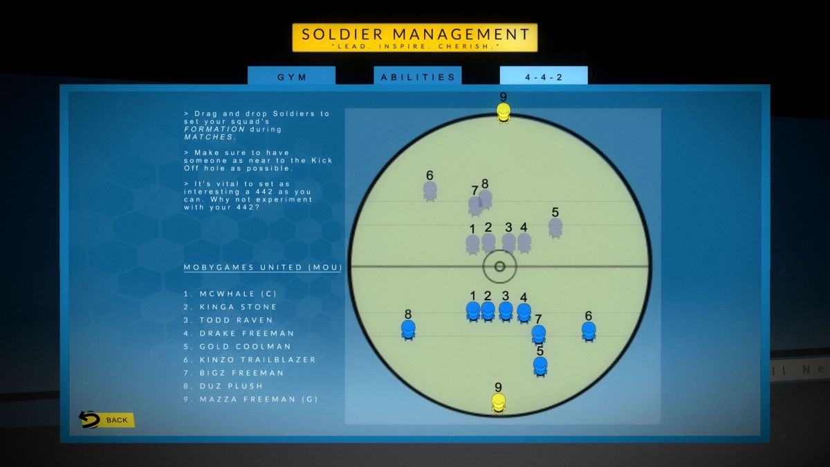 Behold the Kickmen (Windows) screenshot: Team formation