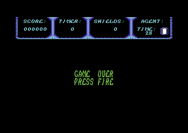 Thrust II (Commodore 64) screenshot: Game over
