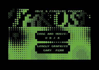 Thrust II (Commodore 64) screenshot: Title screen and credits