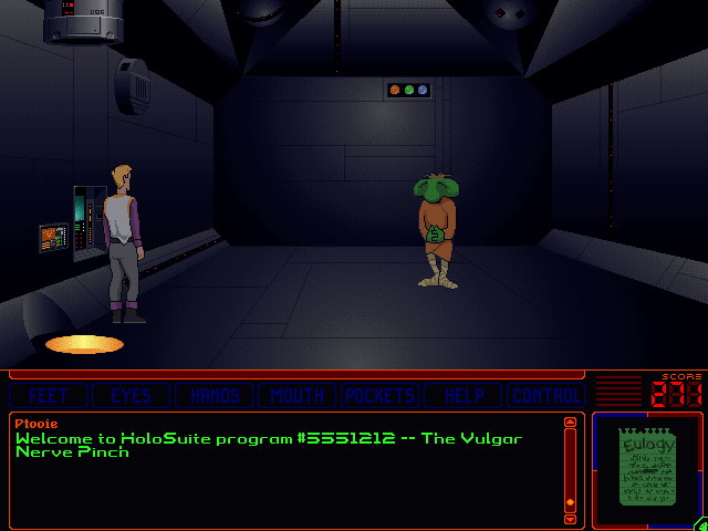 Space Quest 6: Roger Wilco in the Spinal Frontier (Windows 3.x) screenshot: Holosuite program #5551212