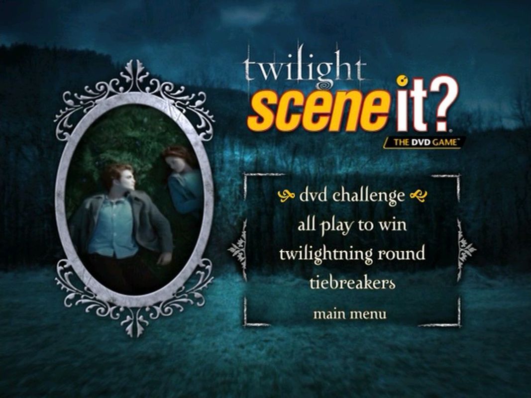 Scene It?: Twilight (DVD Player) screenshot: Playing the game: All games have the same menu. The most used section is the DVD Challenge which occurs during normal gameplay