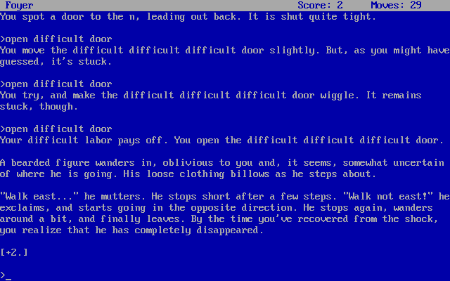Ad Verbum (DOS) screenshot: If at first you don't succeed...