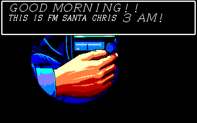 Burning Point (PC-88) screenshot: Good MORNING? That's when I go to sleep...