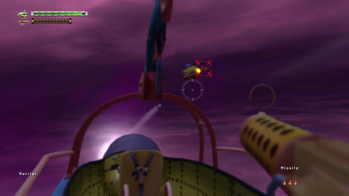 Blue Dragon (Xbox 360) screenshot: Dogfight with the enemy mechat.