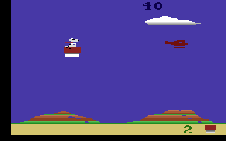 Snoopy and the Red Baron (Atari 2600) screenshot: Chasing the Red Baron