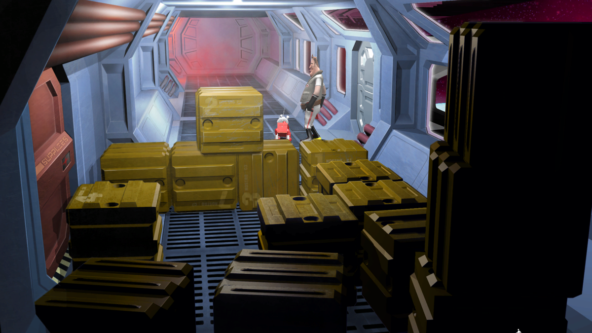SpaceVenture (Windows) screenshot: Who left those crates here?