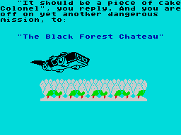 Danger Mouse in the Black Forest Chateau (ZX Spectrum) screenshot: Flying to the Black Forest